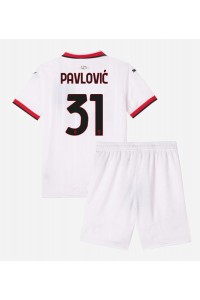 AC Milan Strahinja Pavlovic #31 Babytruitje Uit tenue Kind 2024-25 Korte Mouw (+ Korte broeken)